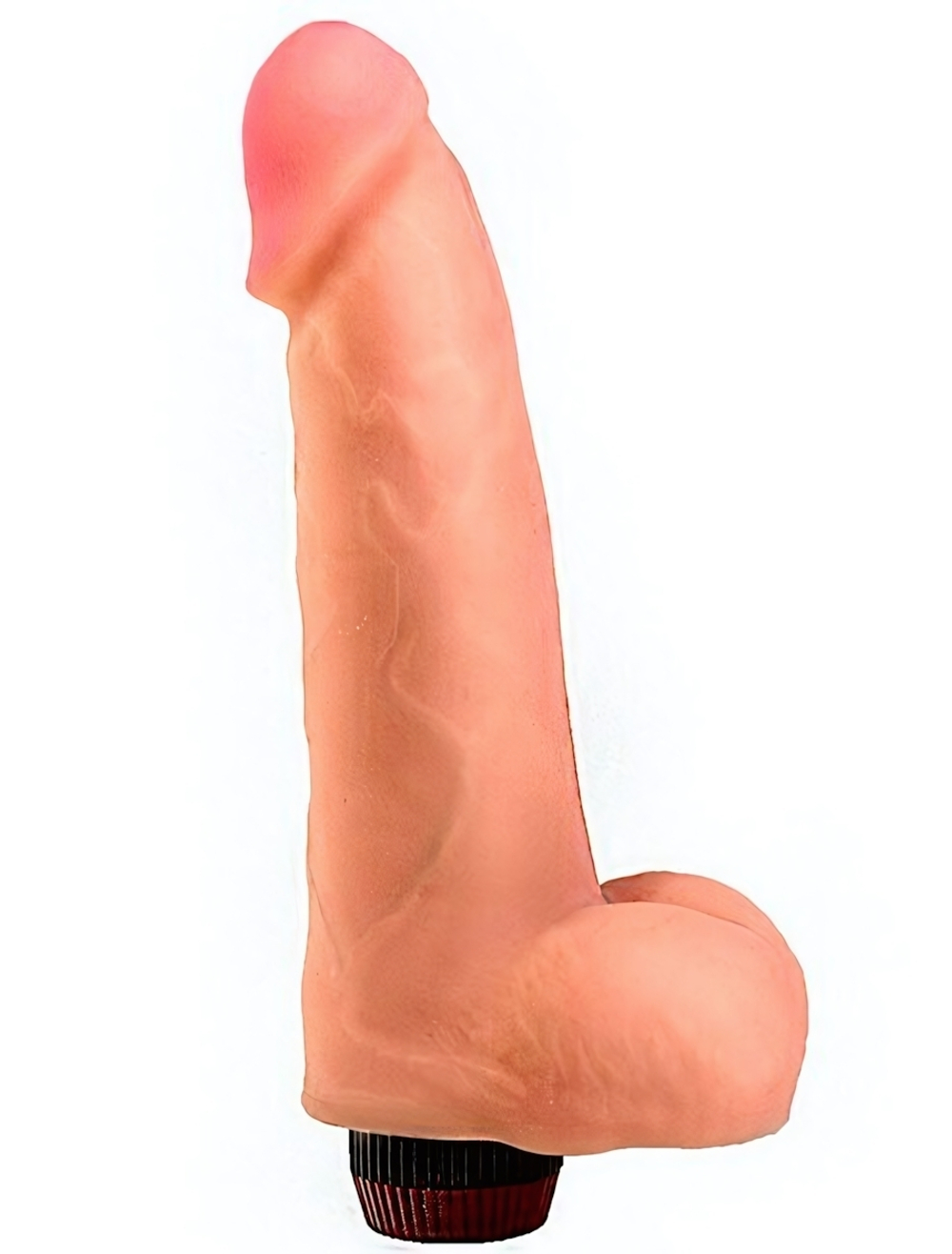 Вибромассажёр неоскин с мошонкой телесного цвета (18.6 см) (Цвет: телесный)