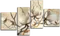 Модульная картина "Кремовые цветы"