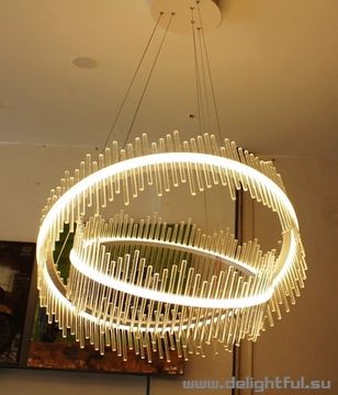 replica Saturno LED 2 rings clear Pendant by Baroncelli 
