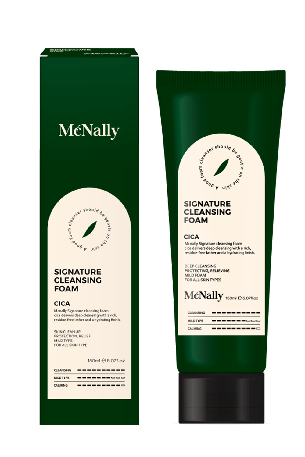 MCNALLY - ПЕНКА ДЛЯ УМЫВАНИЯ С ЭКСТРАКТОМ ЦЕНТЕЛЛЫ SIGNATURE CLEANSING FOAM CICA, 150 МЛ
