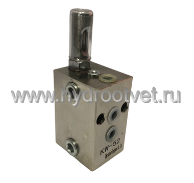 KW-52 - Питатель для двухлинейных систем смазки с рабочим давлением 200 бар, количество выходов 2, максимальная доза 5 мл/цикл, с регулятором и индикатором