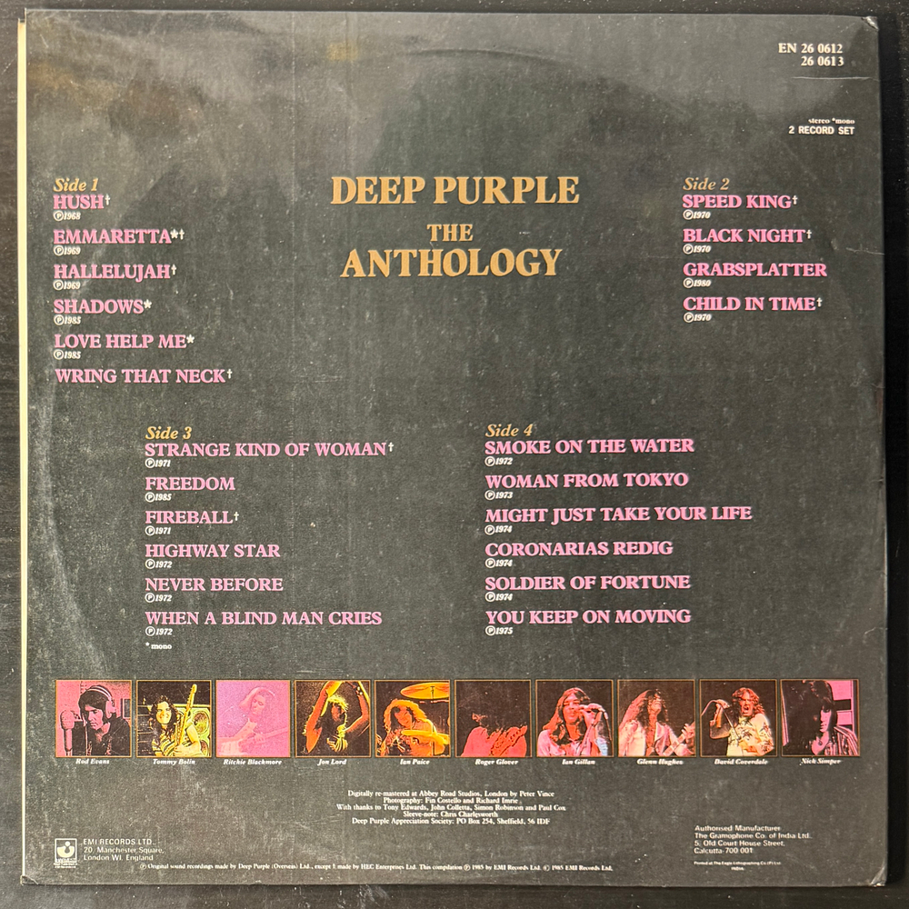 Deep Purple ‎– The Anthology 2LP (Индия 1985г.) Т