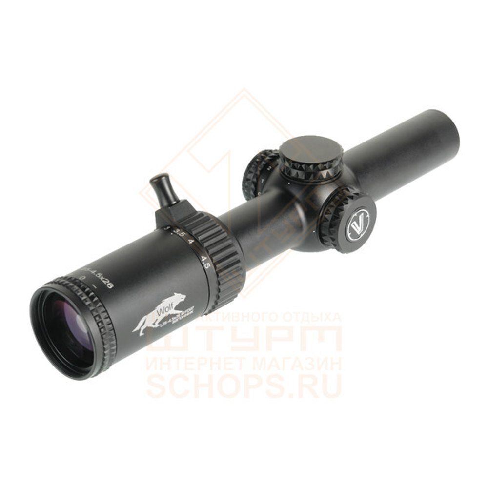 Прицел оптический Veber Wolf 1,25-4,5x26 IR FD07 загонник