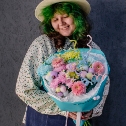 108. Нежный пастельный дофаминовый букет