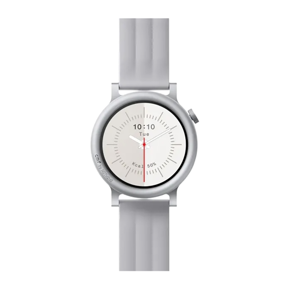 Умные часы CMF Watch 3 Pro by Nothing, изогнутый безель, светло-серый силиконовый ремешок