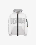 Худи Heartz zip Part-Two:Light Two-Tone Distressed белое