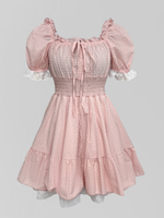 Платье BB Mode короткое с пышной юбкой и кружевом на рукавах