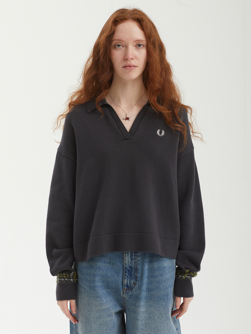 Женский Свитер-поло Tartan Panel