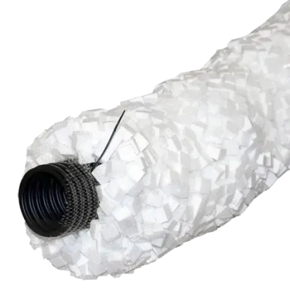 Дренажные трубы с наполнителем D200 для монтажа без щебня