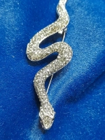 Брошь змея большая серебро черненное