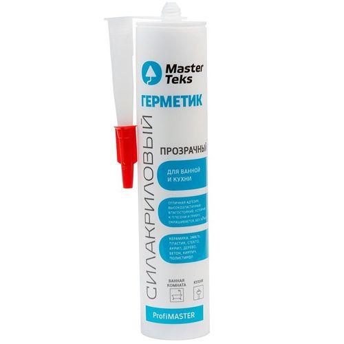 Герметик силакриловый санитарный MasterTeks бесцветный 290 мл