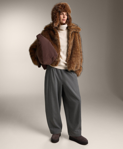 OYSHO Брюки свободного кроя из плотной ткани, маренго