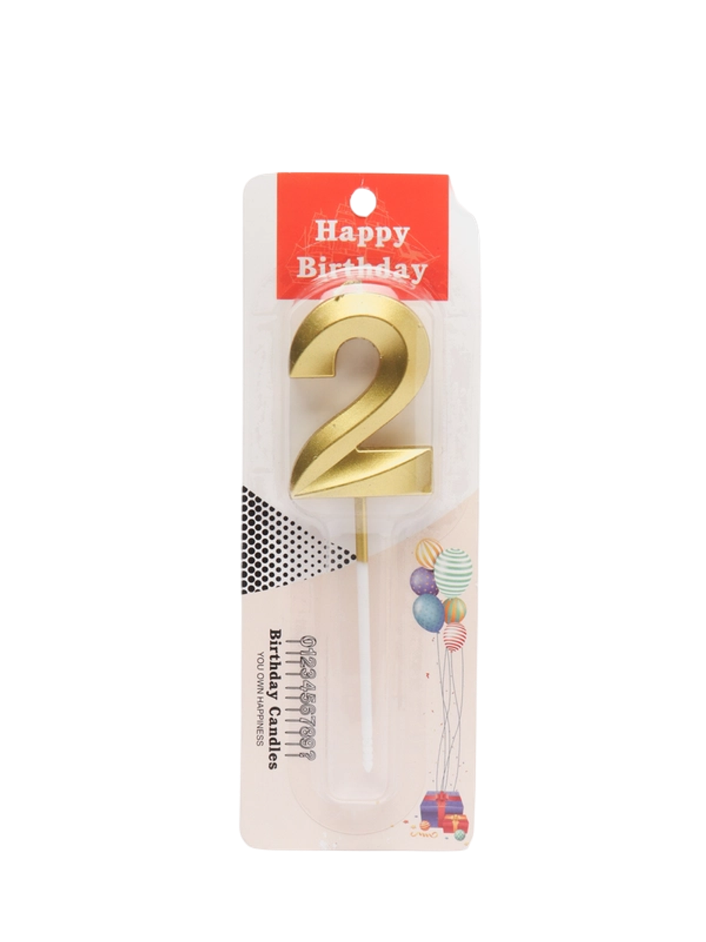 Свечи "Цифра (0-9)" Золотая