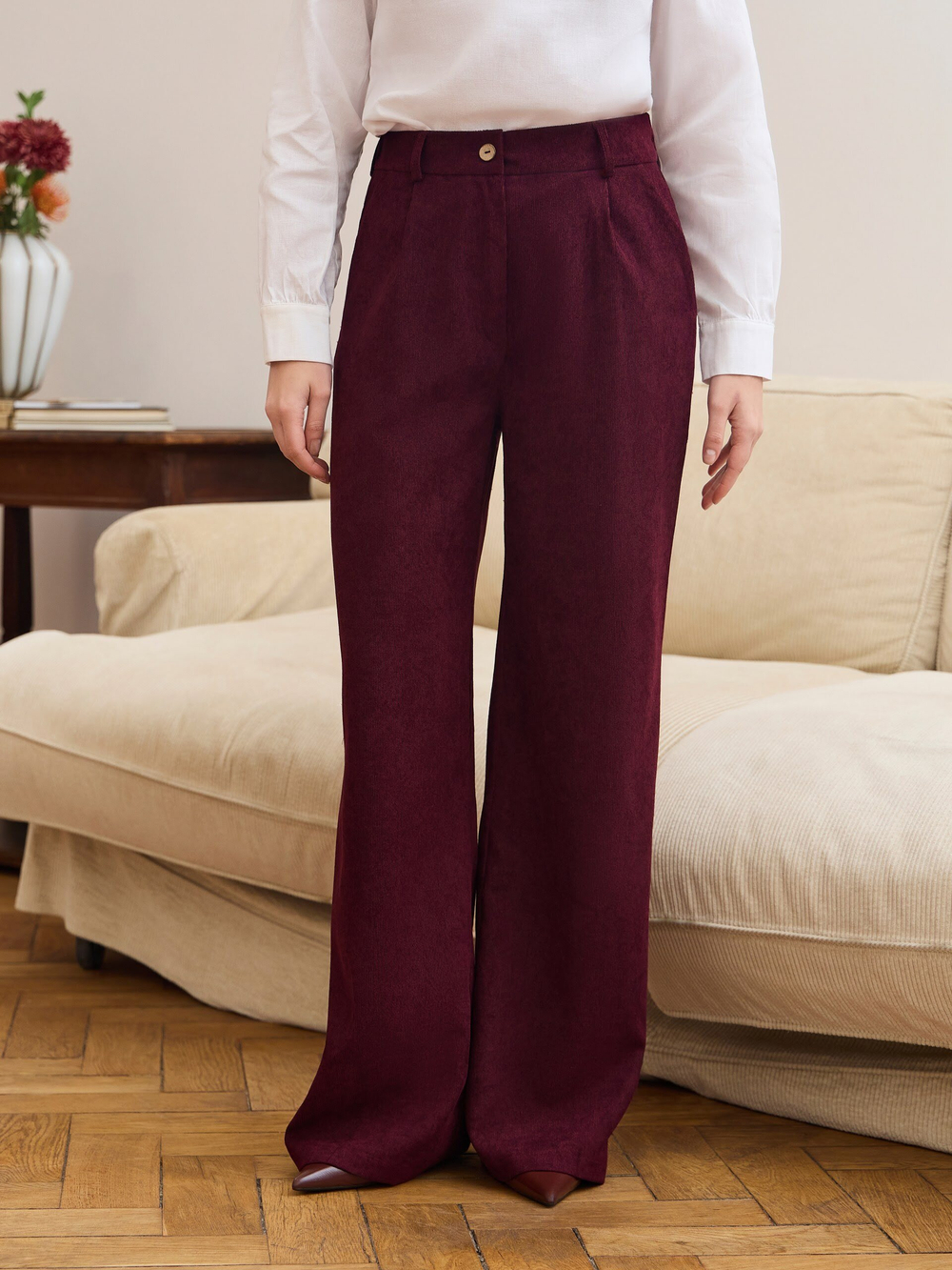 Брюки палаццо вельветовые