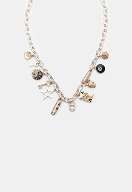 STRADIVARIUS Ожерелье с подвесками, серый