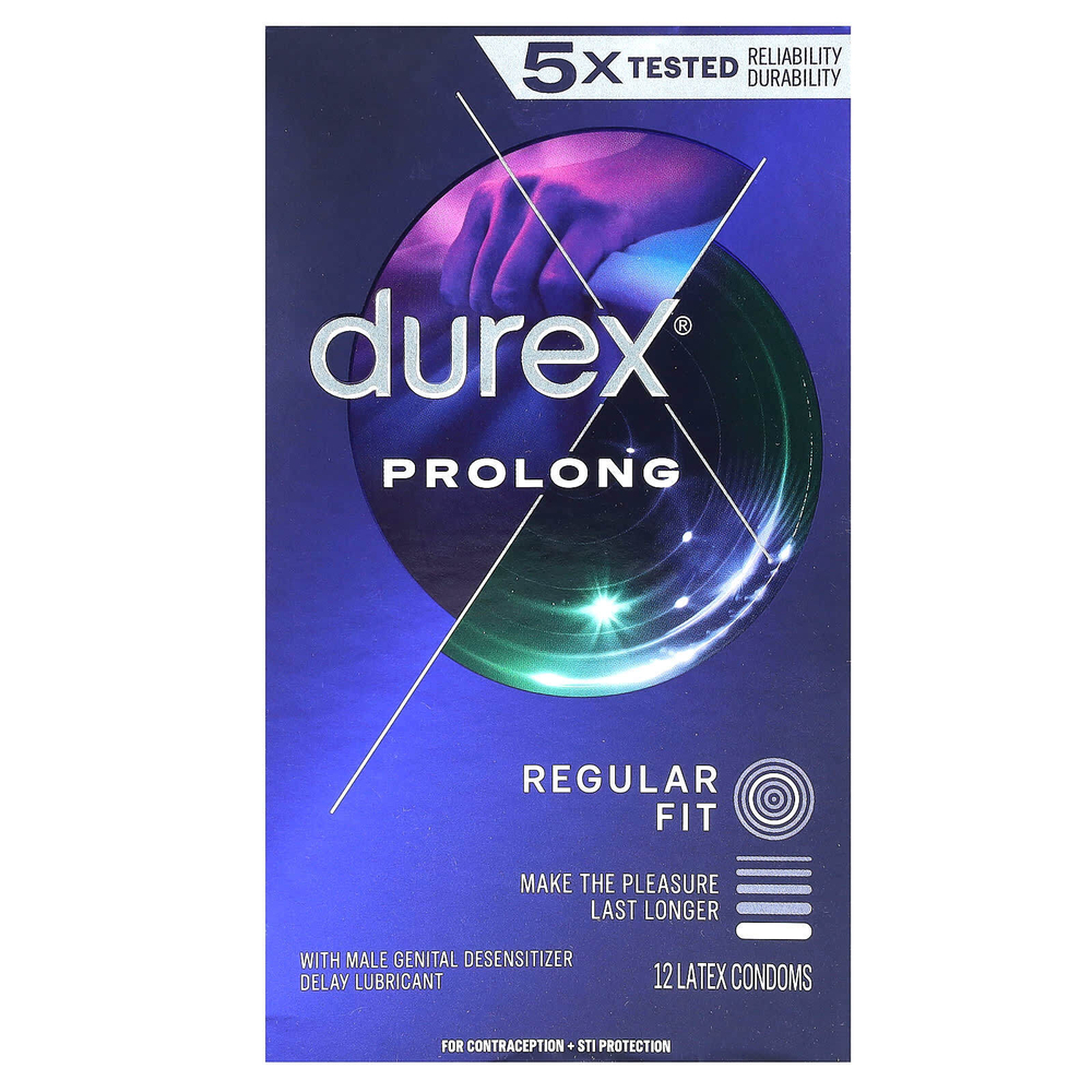 Durex, Prolong, Regular Fit, 12 шт.