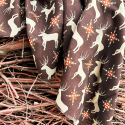 Шаль 120*120см, НОРДИК на коричневом