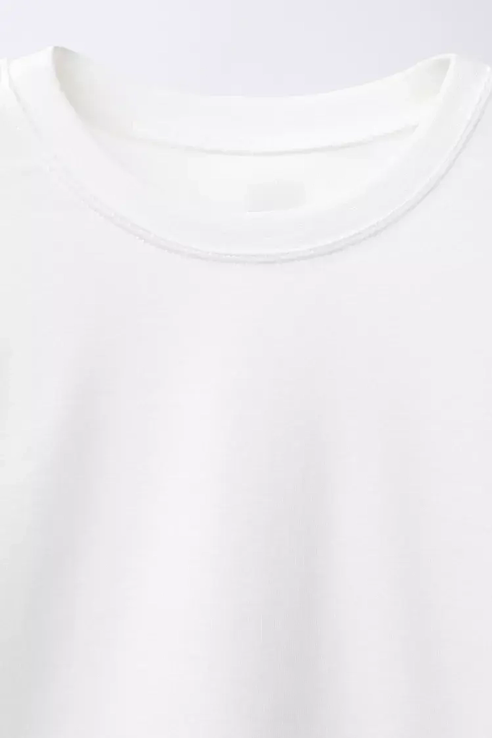 ZARA НАБОР ИЗ ДВУХ ОДНОТОННЫХ ФУТБОЛОК С КОРОТКИМИ РУКАВАМИ, БЕЛЫЙ