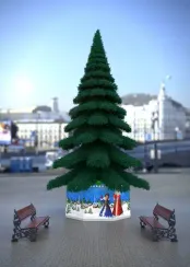 Уличная елка Таежная Премиум зеленая 17 м., ствольная, ПВХ, Green Trees (GT17TAPVC)