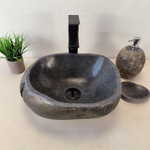 Раковина из речного камня RS-66022 39х32х15 из натурального камня