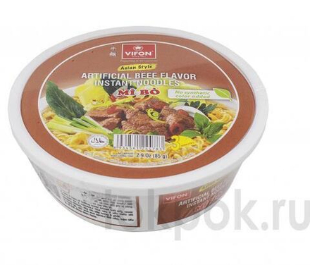 Лапша со вкусом говядины Vifon Mi Bo, 85 гр