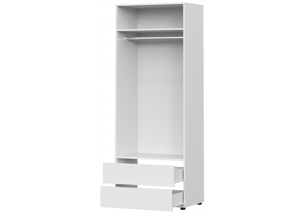 Шкаф Woodville двухстворчатый Валенсия белый текстурный