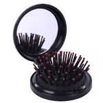 Расческа для волос массажная "2 в 1", 6,5 см с зеркалом, компактная цвета АССОРТИ, MONTE VITA (МОНТЕ ВИТА), 457425