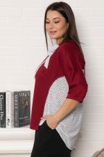 Блуза Федерика (бордово-белая) Б14997-18М LT Collection