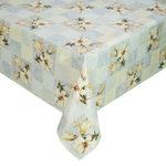 Клеенка столовая DEKORAMA 140см*20м "Лилии в синей клетке"