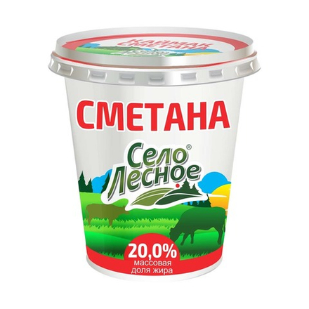 Сметана Село Лесное 20 % 360 гр