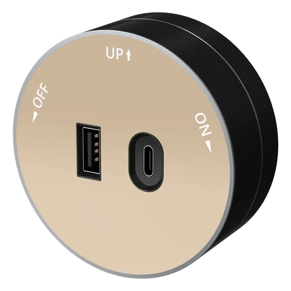 MULTITRACK Розетка 2хUSB (тип А+С) 18 Вт, 5 В/3 А ПЕСОЧНЫЙ