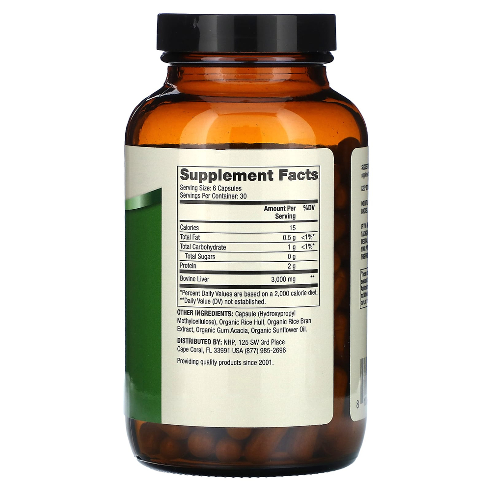 Dr. Mercola, Говяжья печень травяного откорма, 180 капсул (500 мг на капсулу)