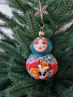 Стеклянная матрешка Танечка с лисичкой