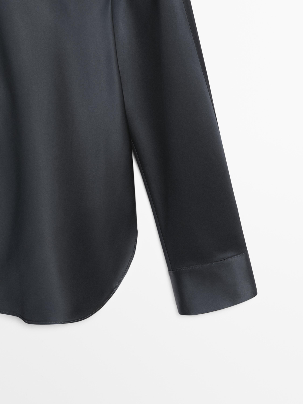 Massimo Dutti Атласная рубашка, темно-синий