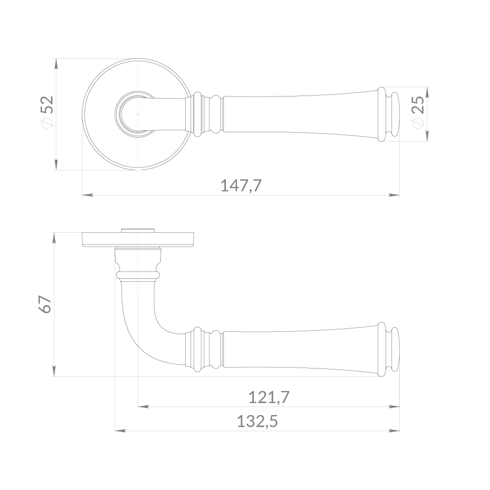 Ручка раздельная R.EST.R52.VERONA BL-24 черный