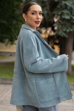 Пальто Альпака (серо-голубое) Б14138-7М LT Collection