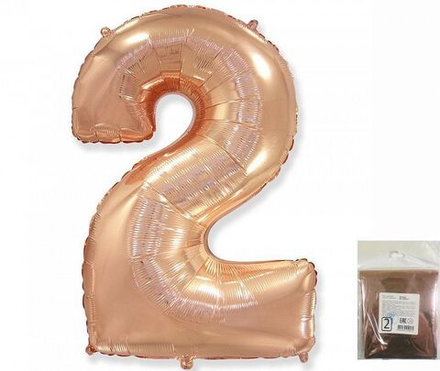 Ф ЦИФРА 2  40" Rose Gold Розовое золото