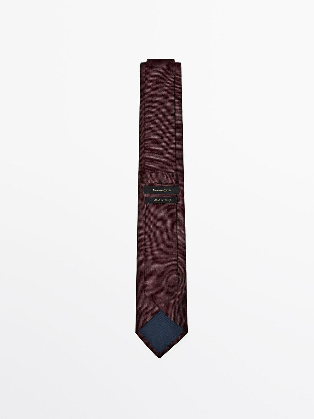 Massimo Dutti Галстук из 100% шелка с мелким рельефным узором,  гранатовый