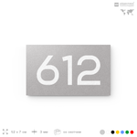 Номер на дверь 612, табличка на дверь для офиса, квартиры, кабинета, аудитории, склада, серая 120х70 мм, Айдентика Технолоджи