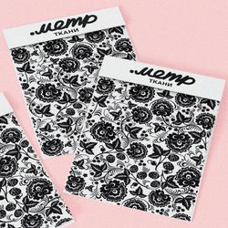 Ткань флис черная хохлома