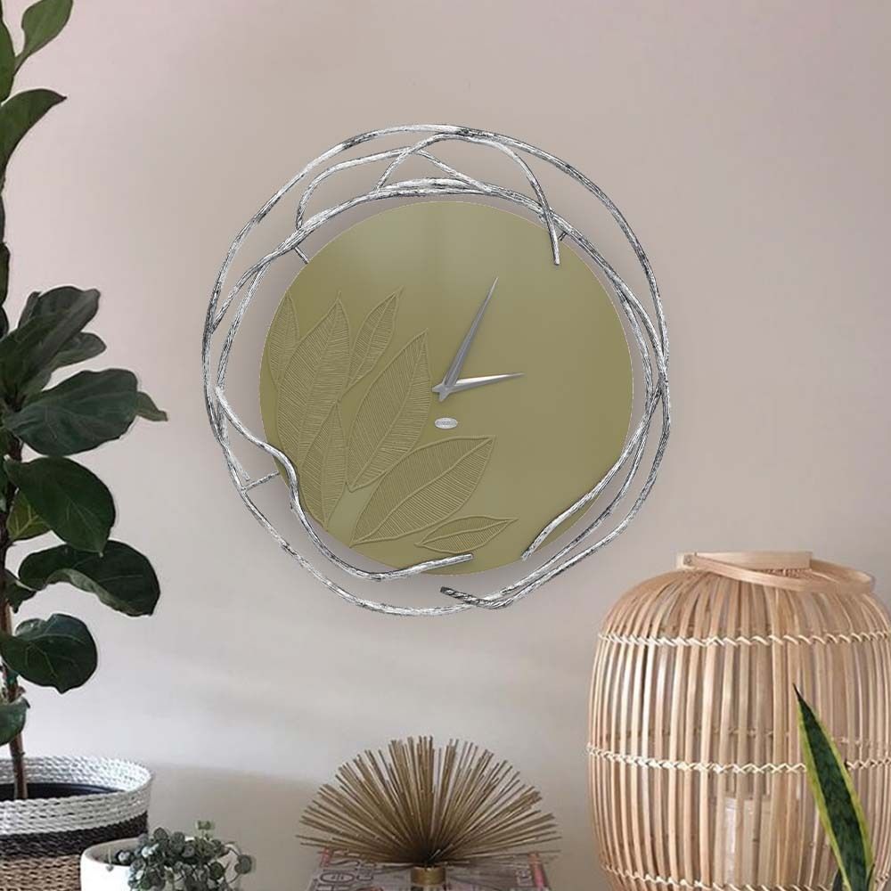 Часы настенные Арт Колор Зеленая олива Сильвер