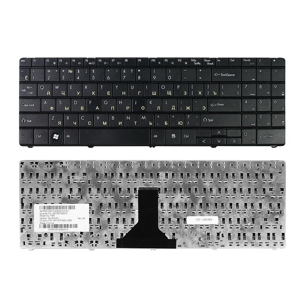 Клавиатура для ноутбука Packard ETNA-GM, ML61, ML65 Series, ЧЕРНАЯ