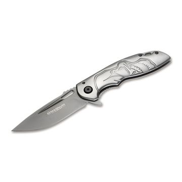 Складной нож Boker 01RY316 Massive Half Skull c клинком из стали 440A, рукоять Stainless Steel