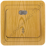 СВЕТОЗАР Гамма, проходной с подсветкой одноклавишный цвет ольха 10A/~250B, Электрический выключатель (SV-54138-A)