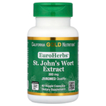 California Gold Nutrition, EuroHerbs™, экстракт зверобоя, качество Euromed, 300 мг, 60 растительных капсул