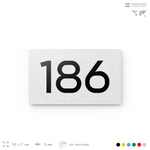 Номер на дверь 186, табличка на дверь для офиса, квартиры, кабинета, аудитории, склада, белая 120х70 мм, Айдентика Технолоджи