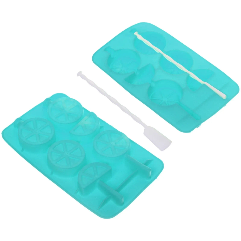 Форма для льда силиконовая «Дольки» 20*11,5см с палочками, цвета микс