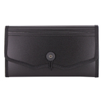 Папка-картотека Alingar, 260х140 мм, на пуговице, пластик, 900 мкм,12 отделений, черный