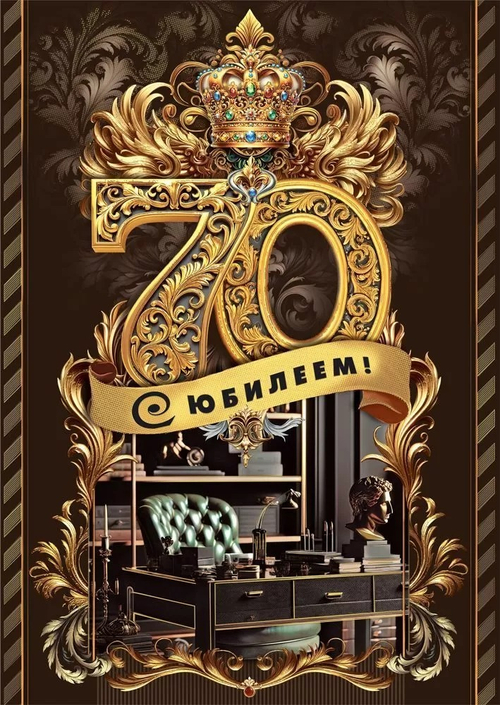 Открытка А4 Открытка А4 "С Юбилеем 70" (муж.)