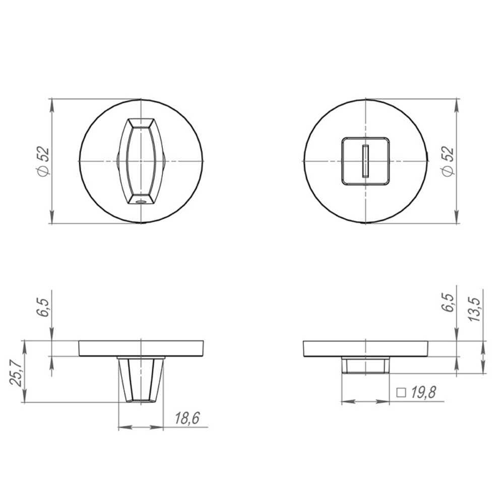 Завертка FUARO BK6.R.SLR52 SSG-39 (BK SLR) сатинированное золото